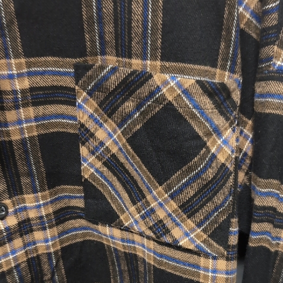 NWT Realtakai Plaid Button Down Shirt Brown and Tan. Size Large - Picture 3 of 4